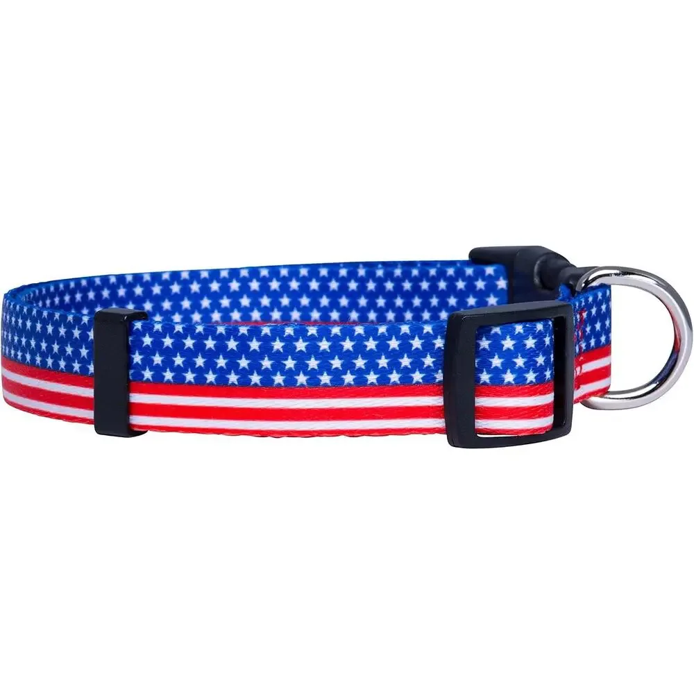 American Flag Dog Collar Red White and Blue- Patriotic Collars Flag II Medium